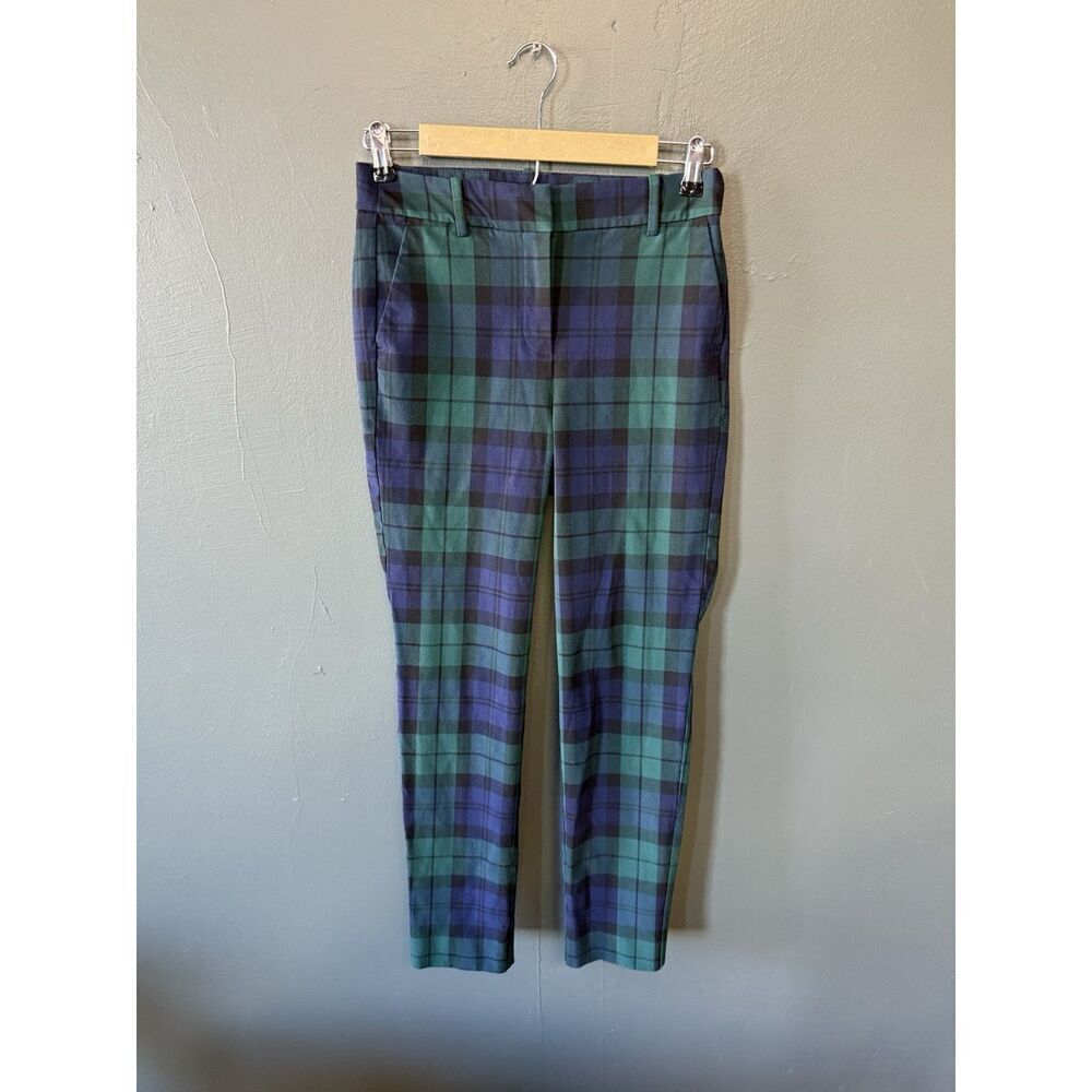 J. Crew Womens Green Plaid Chino Ruby Full Length Pants Size 2